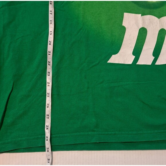 Vtg M&M Candy Green Big Face T Shirt Wink All Over Print Ms. Green Mars Men's XL - Picture 4 of 7
